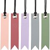 10Pcs 5 Colors Leather Bookmarks AJEW-CP0007-56-1