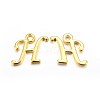 Golden Plated Alloy Letter Pendants PALLOY-J718-01G-H-1