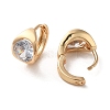 Light Gold Brass Micro Pave Cubic Zirconia Hoop Earrings EJEW-C073-09A-KCG-2