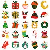 50Pcs Christmas Theme PVC Adhesive Waterproof Stickers PW-WG66132-01-3