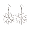 Glass Snowflake Dangle Earrings EJEW-MZ00253-01-1