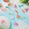 32Pcs 12 Styles Fishtail Shape Transparent Acrylic & Resin Pendants TACR-TA0001-16-19