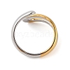 304 Stainless Steel Open Cuff Rings for Women RJEW-Z058-03G-3