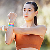 30Pcs 5 Colors Word HAPPY BIRTHDAY Silicone Cord Bracelets Set Wristband BJEW-GF0001-14B-5