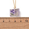 Brass Enamel Book Pendant Necklaces for Women KK-CBAF5B9-01G-02-3