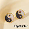 304 Stainless Steel Ying Yang Stud Earrings PW-WGDE3E0-02-2