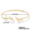 Elegant Brass Cubic Zirconia Leaf Cuff Bangles for Women VL7639-3-1