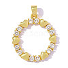 Brass Micro Pave Clear Cubic Zirconia Pendants CU-OY001-47G-01-3