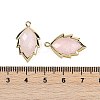 Natural Rose Quartz Faceted Leaf Pendants G-I375-04G-05-3