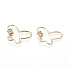Brass Micro Pave Cubic Zirconia Screw Carabiner Lock Charms ZIRC-I031-03G-1