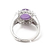 Natural Amethyst Adjustable Rings RJEW-P043-02P-21-4