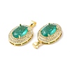 Real 16K Gold Plated Brass Micro Pave Cubic Zirconia Pendants ZIRC-L103-061G-04-2
