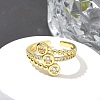 Brass Micro Pave Clear Cubic Zirconia Cuff Rings RJEW-M029-02G-4