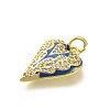 Brass Micro Pave Clear Cubic Zirconia Enamel Pendants KK-M297-15G-2