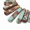 Assembled Bronzite and Synthetic Aqua Terra Jasper Beads Strands X-G-S326-005-3