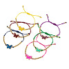6Pcs 6 Colors Alloy Enamel Link Bracelets BJEW-TAC0043-3