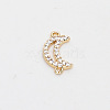 Brass Micro Pave Clear Cubic Zirconia Connector Charms INS-PW0002-07J-1
