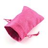 Polyester Imitation Burlap Packing Pouches Drawstring Bags ABAG-R005-9x7-08-2