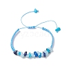 2Pcs Adjustable Natural & Syntheti Gemstone Braided Bracelets for Women BJEW-JB10994-02-1