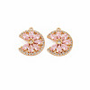 Brass Micro Pave Cubic Zirconia Charms KK-S364-269D-1