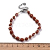 Natural Red Jasper Beaded Bracelets for Women G-P563-07P-10-5