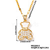 Brass Full Crystal Rhinestone Cute Delicate Bear Pendant Dapped Chain Necklaces for Women SV1086-2-1