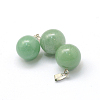 Round Natural Green Aventurine Pendants G-Q434-15-2