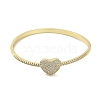 Rack Plating Brass Micro Pave Cubic Zirconia Heart Hinged Bangles for Women BJEW-R317-01B-G-2