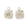Brass Pave Clear Cubic Zirconia Charms CU-CBAD360-08G-01-1