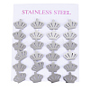 Tarnish Resistant 304 Stainless Steel Stud Earrings EJEW-H350-14P-3