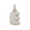 Brass Micro Pave Clear Cubic Zirconia Pendants KK-B099-01P-E-1