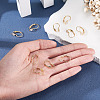10Pcs Flat Round Brass Glass Leverback Earring Findings KK-TADJ0001-18-6