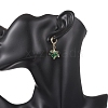 Maple Leaf Brass Micro Pave Cubic Zirconia Leverback Earrings EJEW-JE06916-02-2