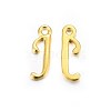 Golden Plated Alloy Letter Pendants PALLOY-J718-01G-J-1