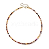 Faceted Round Natural Agate(Dyed & Heated) Beaded Necklaces for Women NJEW-JN04659-03-1