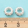 Rack Plating Brass Micro Pave Cubic Zirconia European Beads KK-A196-01S-4