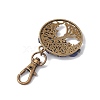 Flat Round with Tree of Life Tibetan Style Alloy Pendant Decorations HJEW-JM02153-6