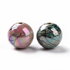 Spray Painted Opaque Acrylic Round Beads ACRP-F002-01-3