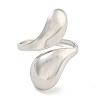 Non-Tarnish Teardrop 304 Stainless Steel Open Cuff Finger Rings for Women RJEW-P114-03P-2