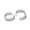 Brass Micro Pave Cubic Zirconia Hoop Earrings EJEW-P259-15P-2