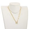 Brass Paperclip Chain Necklaces NJEW-JN03066-01-4