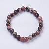 Natural  Rhodonite Beaded Stretch Bracelets BJEW-I253-8mm-26-1