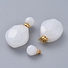 Faceted Natural White Jade Openable Perfume Bottle Pendants G-E564-08A-G-1