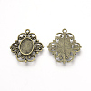 Tibetan Style Alloy Pendant Cabochon Settings X-TIBE-Q073-72AB-2