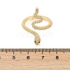 Snake Brass Micro Pave Clear Cubic Zirconia Open Cuff Rings for Women RJEW-G343-28G-5