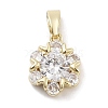 Brass Micro Pave Clear Cubic Zirconia Pendants ZIRC-L104-012G-1