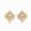 Brass Micro Pave Clear Cubic Zirconia Links X-ZIRC-Q021-045G-NF-1