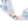 Braided ToHo Round Seed Beads & Glass Flower Bracelets for Women BJEW-MZ00064-4