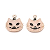 Halloween Theme Rack Plating Luminous Alloy Enamel Pendants ENAM-N056-239G-3