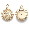 Brass Micro Pave Cubic Zirconia Pendants LS-KK-R130-005G-NF-2
